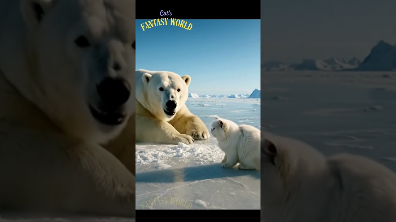Will the Polar Bear Chase the Cat After Getting Hit by a Snowball? 😂🐱 