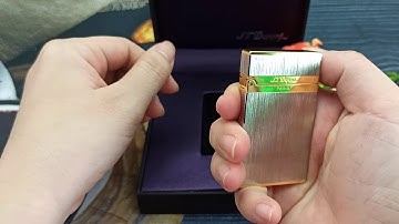 DX15 - https://batlua88.vn/- BẬT LỬA DUPONT XĂNG VÂN SỌC THẲNG VIỀN MẠ VÀNG DX15