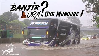 MOMEN TAK TERDUGA 😲 HUJAN LEBAT SAMPAI BANJIR 😱😱 HUNTING BUS EX. GT MANYARAN SEMARANG