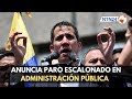 Guaidó acepta propuesta sindical de convocar a paro en el sector público