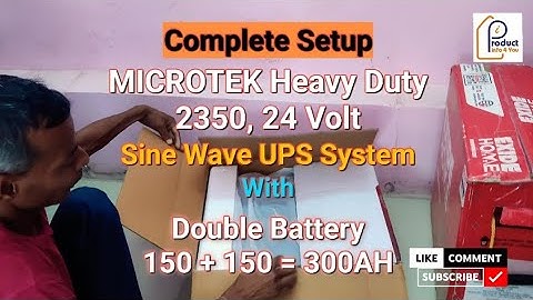 Complete Setup Microtek 2350, 24 Volt Sine Wave UPS Inverter with Double Battery #microtekinverter