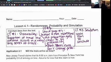 Prob & Stat 4.1 Notes Randomness, Probability and Simulation