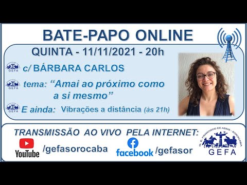 Assista: Palestra online - c/ B�?RBARA CARLOS (11/11/2021)