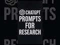 Prompts for researchers #reels #youtubeshorts #chatgpt #research #journal  #subscribe #viralshorts