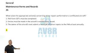Chapter 9 Maintenance Forms and Records (FAA General Written Test Section) Video 2 of 2