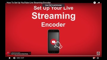 How To Set Up YouTube Live Steaming Encoder