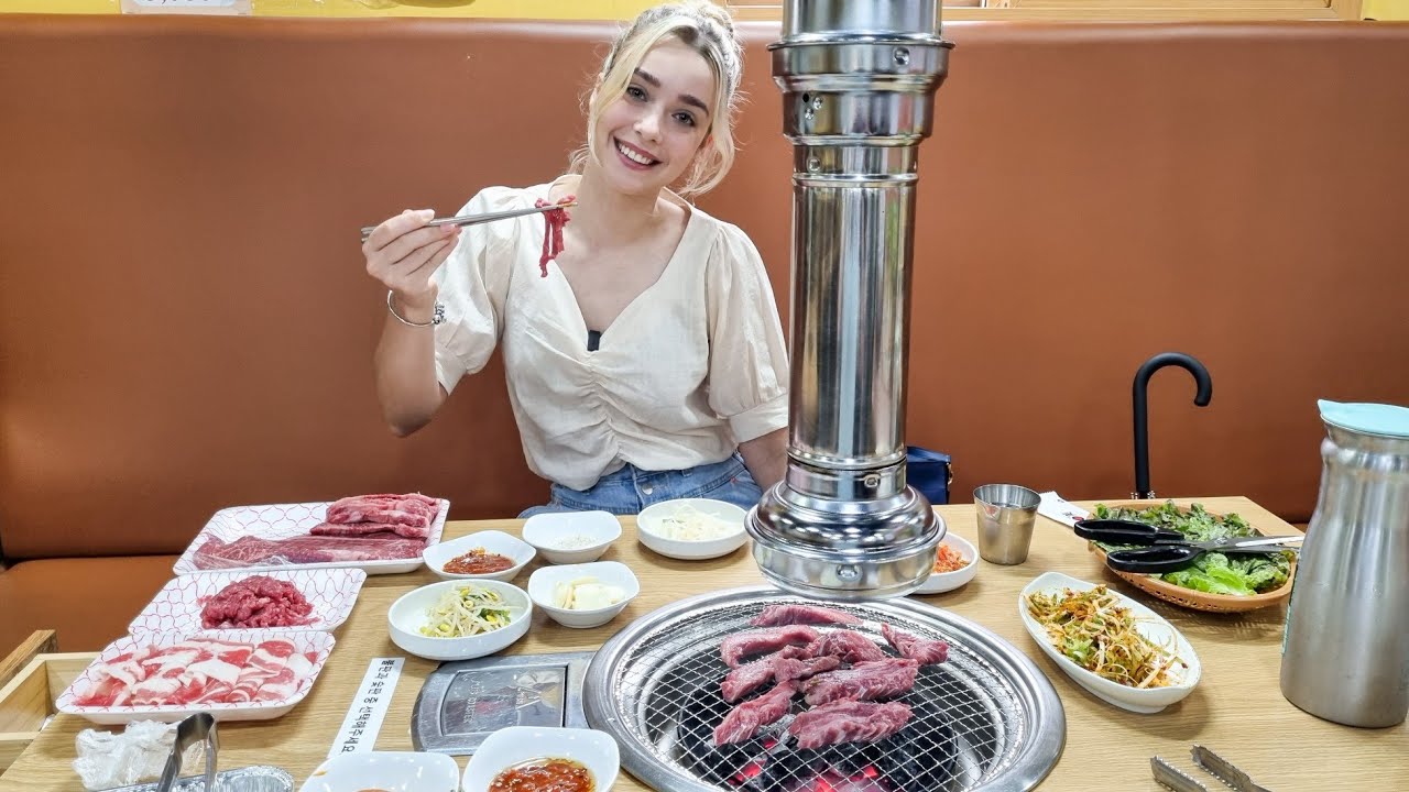 Eating The JUCIEST YUMMIEST Korean BBQ In Koreas Biggest Meat Market! AMWF Couple MUKBANG VLOG