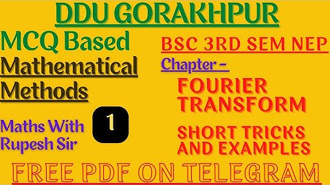mcq on Fourier transform | Shortcut trick | BSc 3rd semester Maths | Parseval identity | #MathVath |