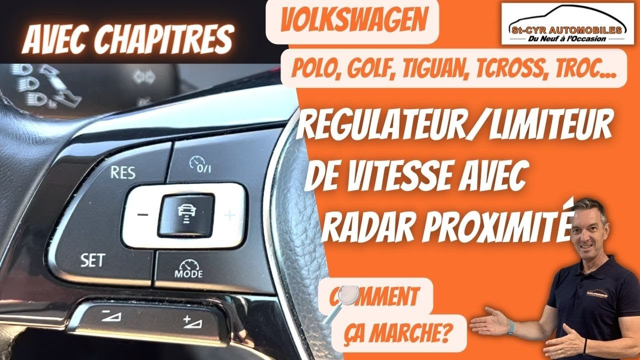 Vw Polo, Golf, Tcross, Troc, Passat, TiguanRégulateur/Limiteur de vitesse  avec radar proximité 