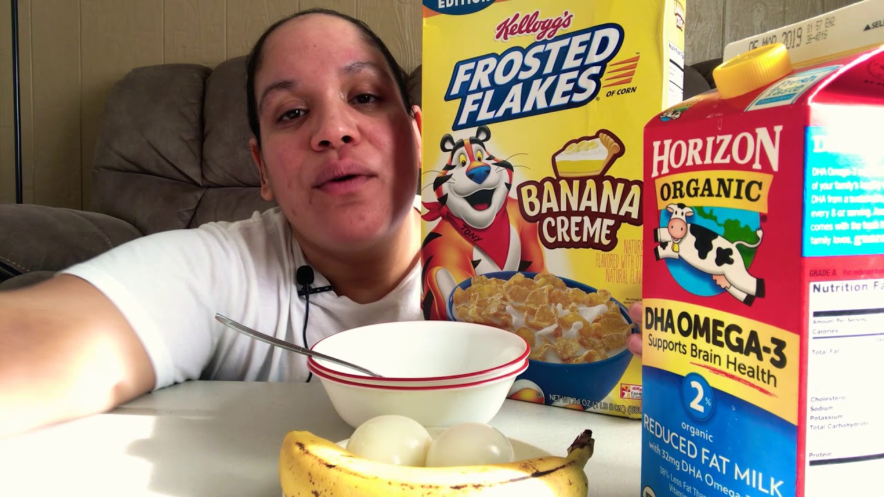 FROSTED FLAKES BANANA CREAM MUKBANG • EATING SHOW