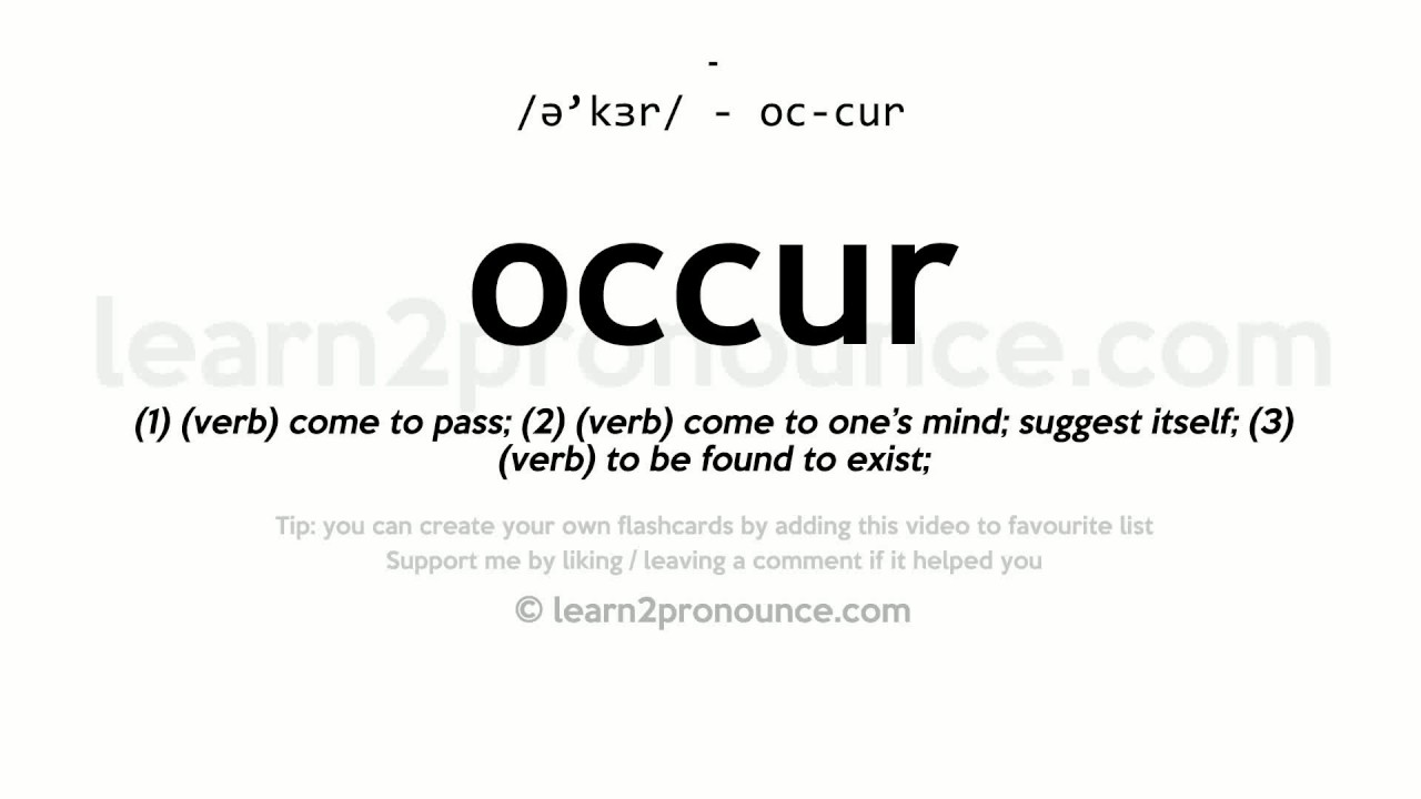 Pronunciation of Occur Definition of Occur YouTube