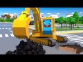 Excavadora &amp; A Ambulância e o Aspirador Maluco - Cars Town - Desenhos animados para crianças