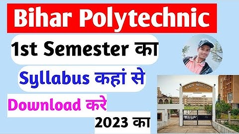 Bihar Polytechnic 1st Semester syllabus download kaise kare 2023 | Bihar Polytechnic #polytechnic