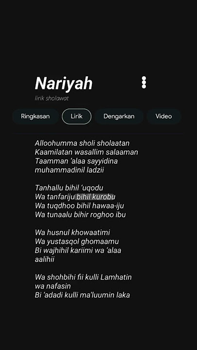 Sholawat nariyah || lirik sholawat #liriksholawat