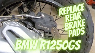 BMW R1250GS Replace Rear Brake Pads