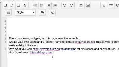 Open Etherpad pages for live and collaborative writing