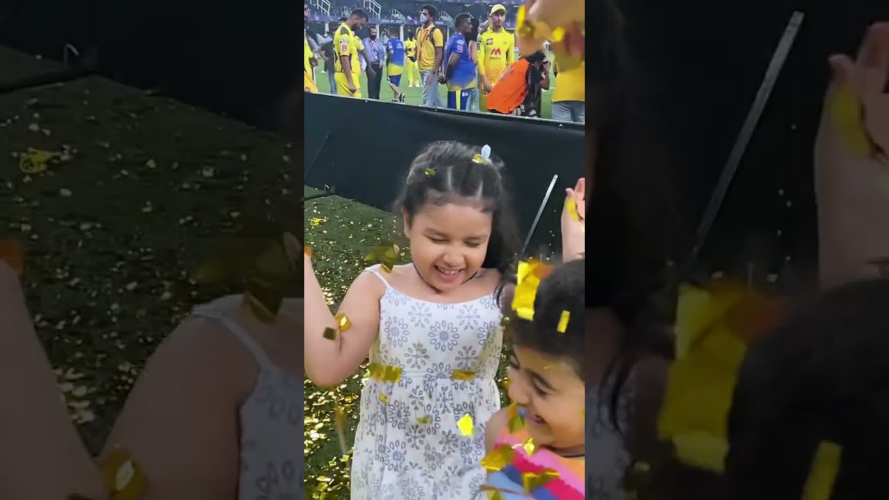 Ziva Sing Dhoni enjoying winning moments in CSK 💛 cute moments 😍