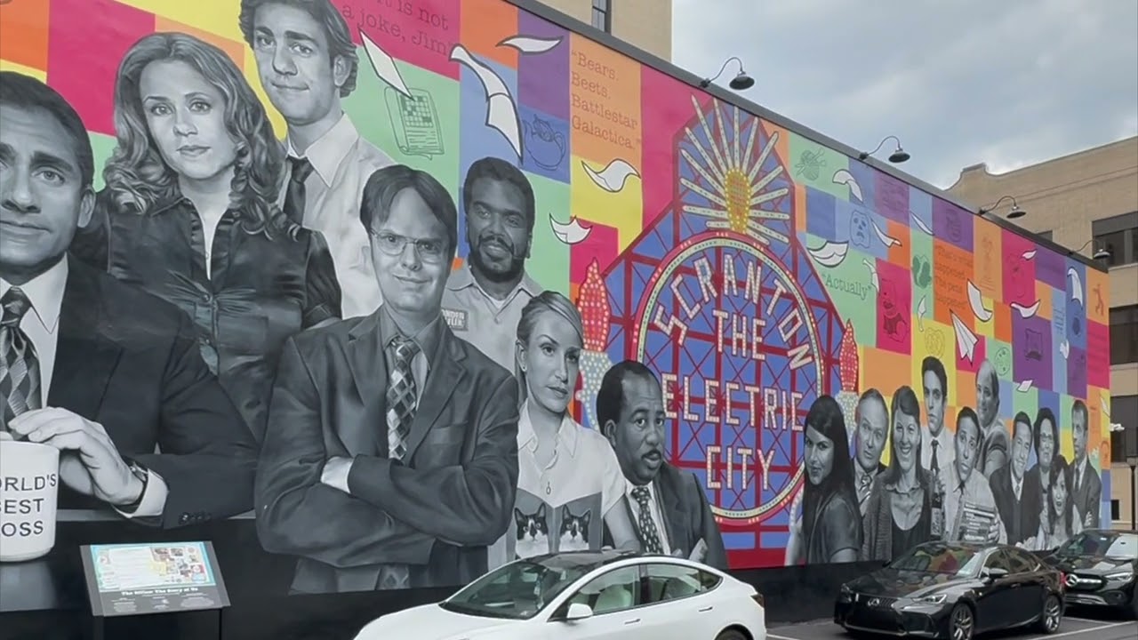 The office show locations in Scranton, Pennsylvania. Amazing hand painted mural.