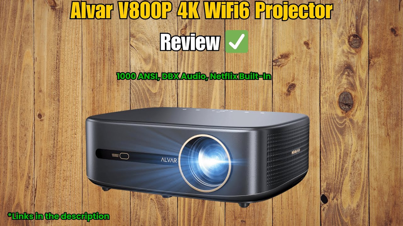 Alvar V800P 4K-projector – 1200 ANSI Lumen – WiFi 6 & Bluetooth – NetfIx Gecertificeerd – 30W Speakers – Auto Focus
