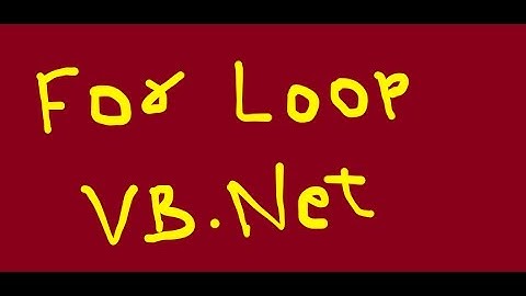 For Loop || VB.NET || CONSOLE