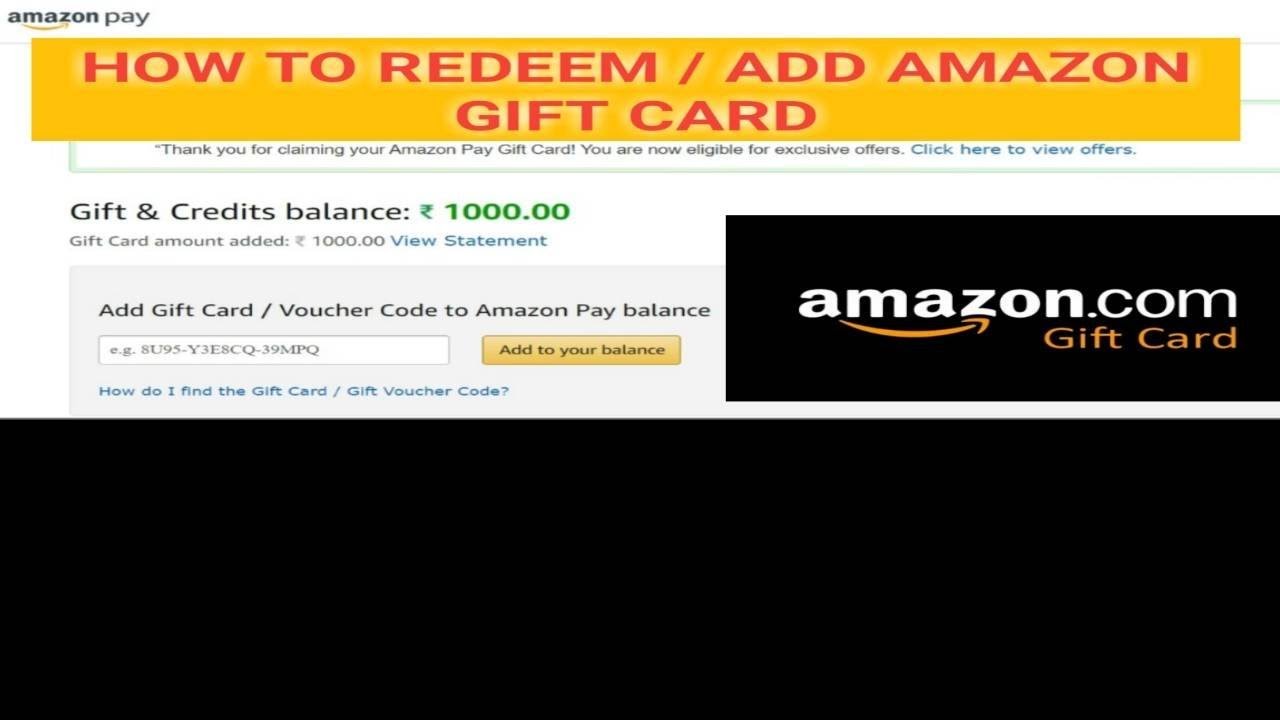 Amazon Gift Card How To Redeem Or Add Gift Card Codes To Amazon To Buy Tech Talk Hops Youtube