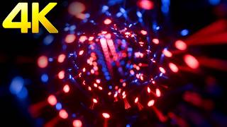 4K Abstract Deep Spac Endless Tunnel Metallic blue Color Relax Neon Background Video Screensaver