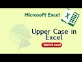 Upper case in excel | How to Convert Text to Upper Case in Excel: Easy Tutorial |#learningdataworks