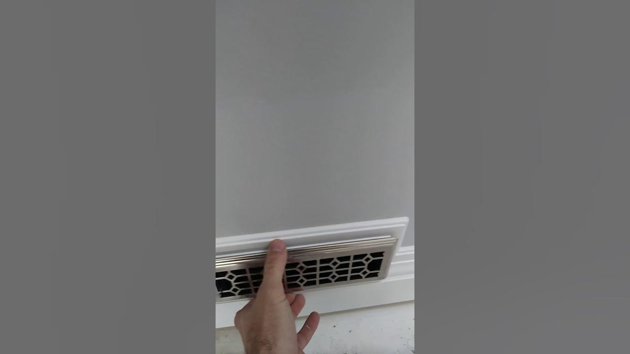 Installing baseboard around floor heater and duct registers YouTube
