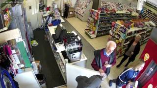 Failed Armed Robbery Ecton Brook Post Office CCTV Footage 1