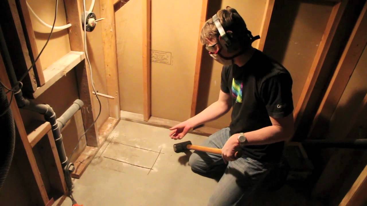 How To Cut Through A Concrete Foundation Bathroom Plumbing Youtube