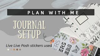 Journal Setup Using Live Love Posh sticker book | BLACK & WHITE Spread in my Vertical Happy Planner