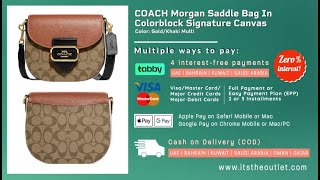 Coach Pink/ Beige Signature Canvas Morgan Crossbody Bag Coach