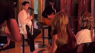 Omar Rudberg performing the acoustic version of red light at his  listening party in Sweden
