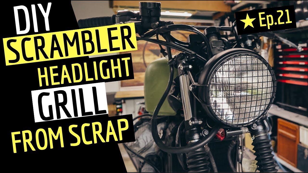 Scrambler Headlight Grill Made From Scrap Scrambler On A Budget Youtube