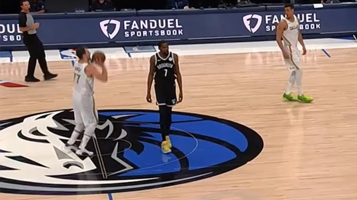 Luka Doncic hits a halfcourt shot after the whistle | Nets vs Mavs