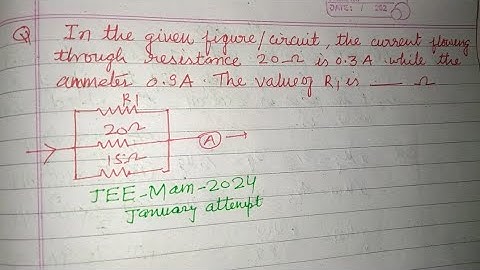 In the given circuit the current flowing through resistance 20 ohm.... | jee mains 2024 physics