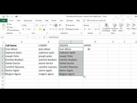 Changing Text Cases in using Excel Text Functions - YouTube