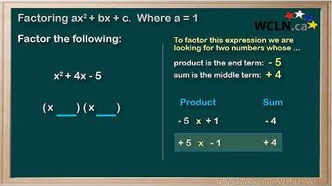 WCLN - Factoring Trinomials Part 1