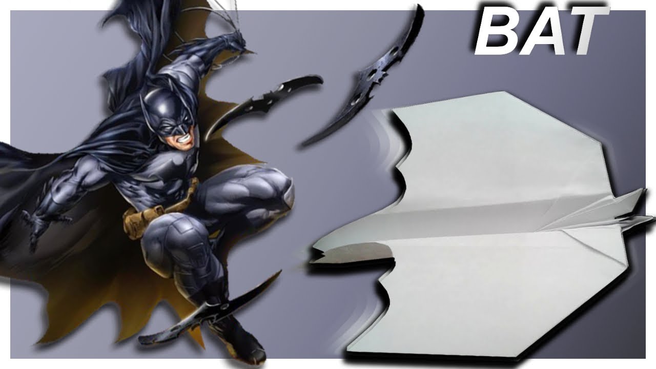 ? L'avion en papier de Batman -Comment faire un avion en papier -  Chauve-souris qui vole beaucoup! ? - YouTube