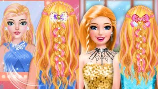 Braided hairstyle salon game play screenshot 2
