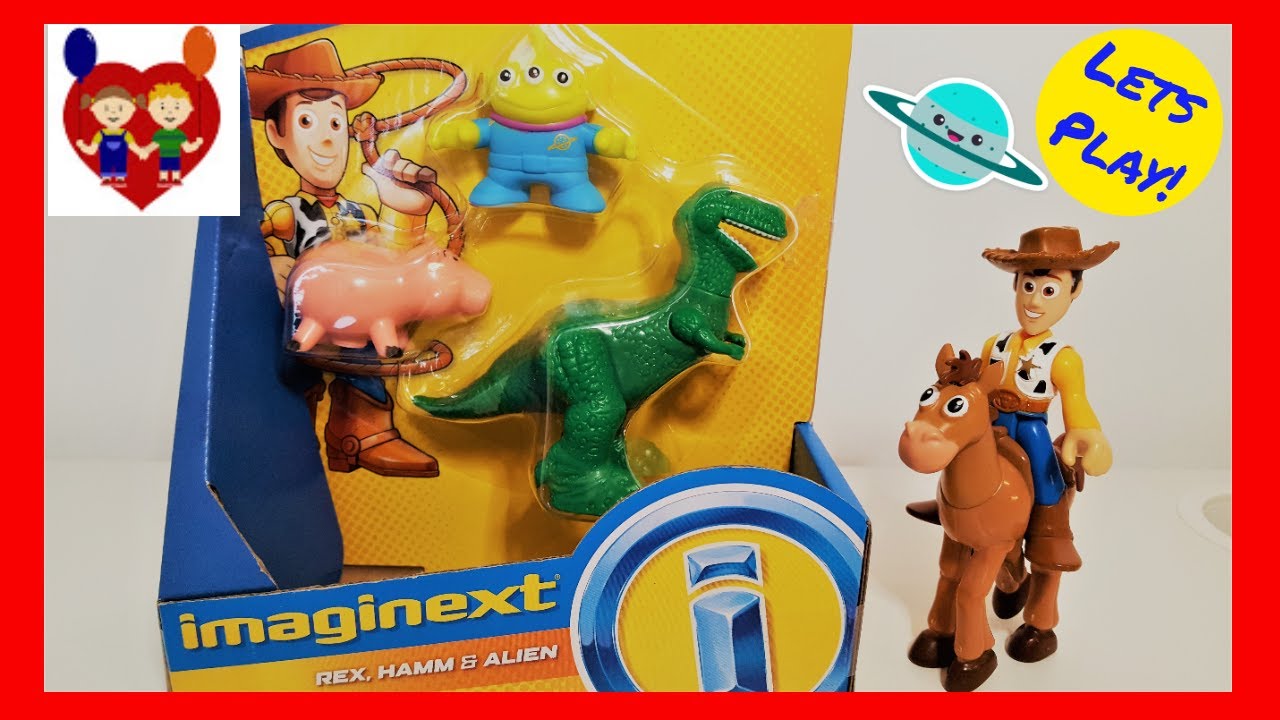 IMAGINEXT Fisher Price TOY STORY Figures Unboxing - Alien, Ham and Rex Playset!! - YouTube