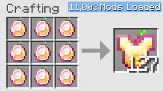 Minecraft UHC but crafting recipes are RANDOM... with 11,000 mods.