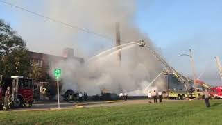 Crews battle structure fire in Hamilton