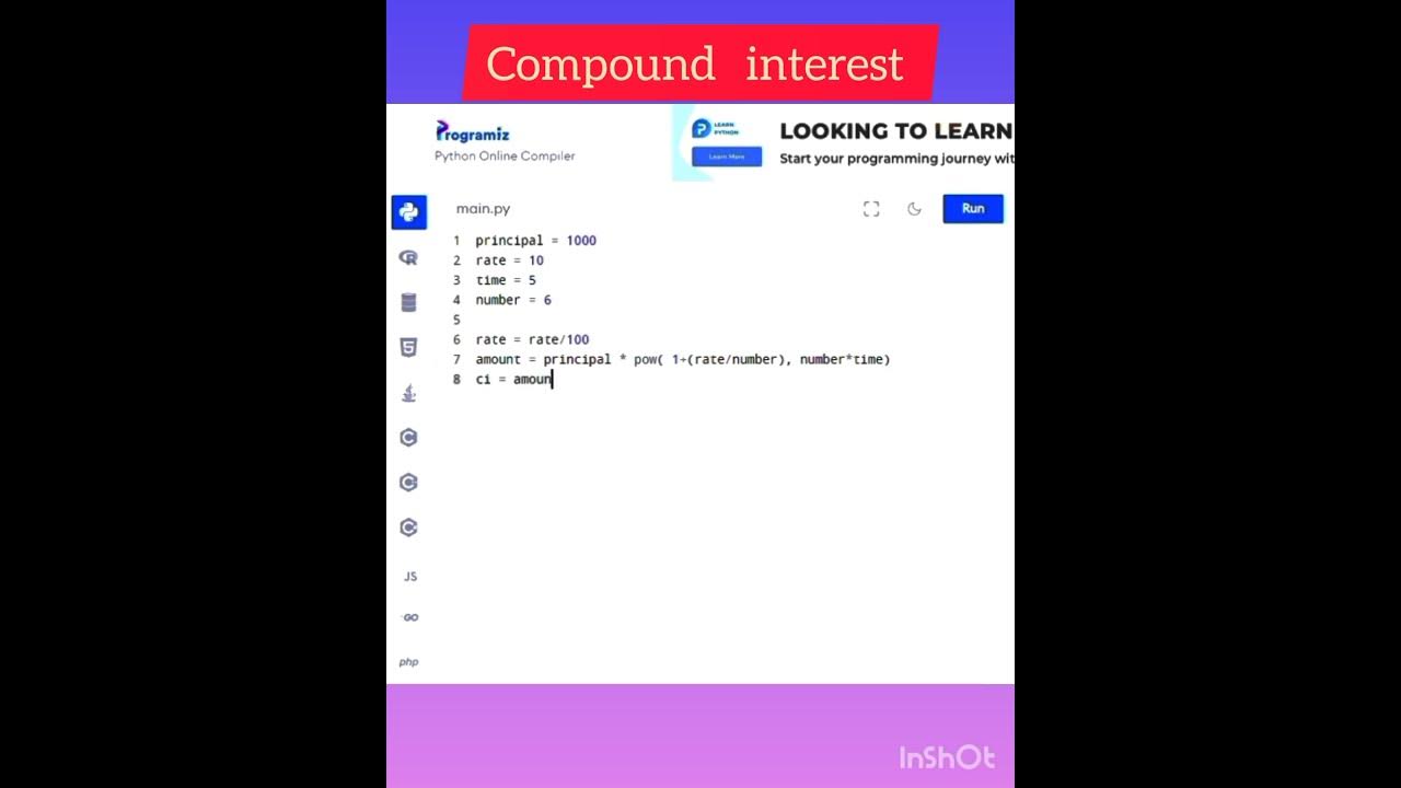 compound interes in python #php #datascience #reptile #snakes #reptiles ...