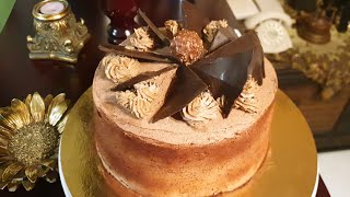 gâteau à la crème au chocolat  كيكة عيد الميلاد بكريمة الشوكولا سهلة للمبتدئين