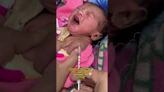give first dose of bcg vaccine 💉 to newborn 🐣 baby at birth #newborn #vaccination #crying #shorts