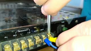 como conectar un amplificador de dos canales con dos subwoofer fácil