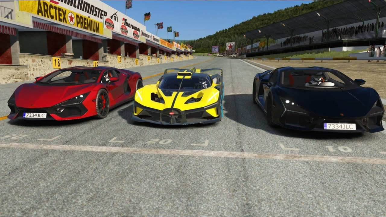 Bugatti Bolide 2020 vs Lamborghini Revuelto 2024 at Old SPA - YouTube