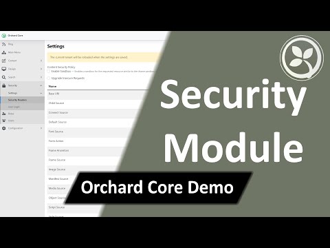 Security Module - Orchard Core Demo