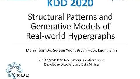 Structural Patterns and Generative Models of Real world Hypergraphs (KDD 2020, Short)